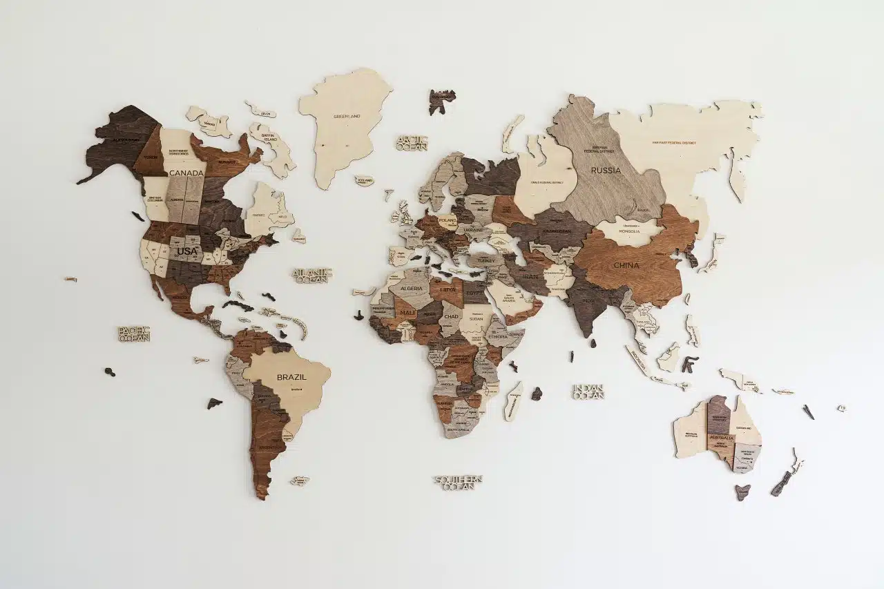 mapa świata na ścianę